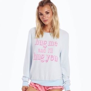 Wildfox soft blue hug me sweatshirt